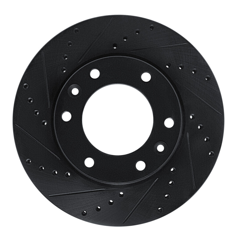 Hyundai Entourage Brake Rotor (1) - Front Left - R1 Concepts - Drilled & Slotted - Black - `06-`14